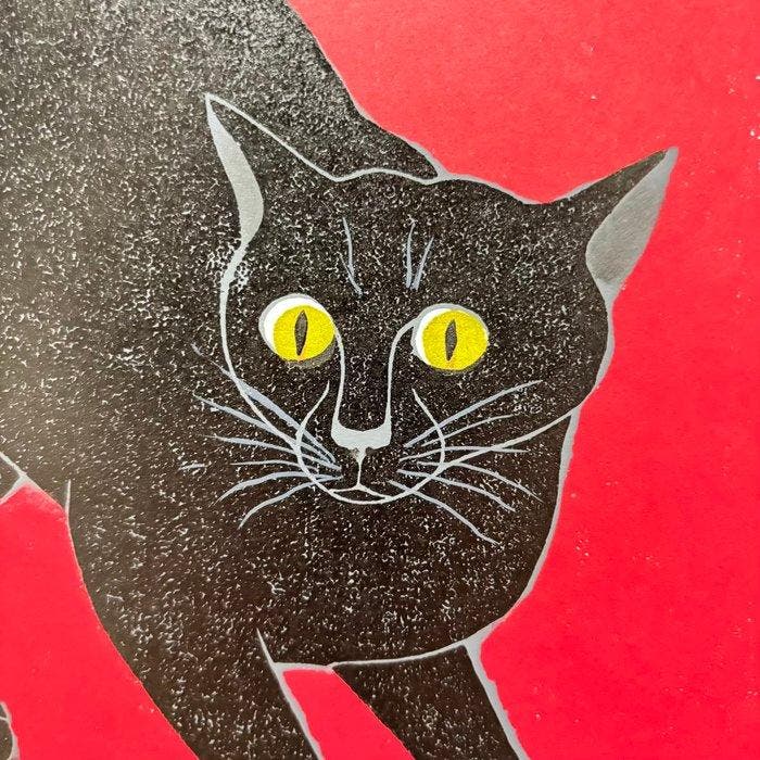 Kattenreeks “Action (2)” - houtsnede - Nishida Tadashige, Antiquités & Art, Antiquités | Autres Antiquités