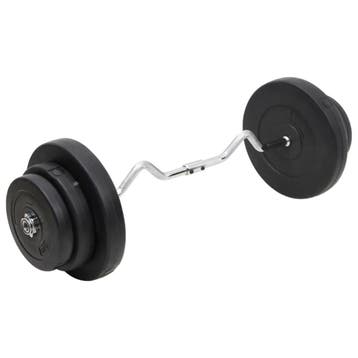 vidaXL Halter gebogen met gewichten 60 kg, Verzenden
