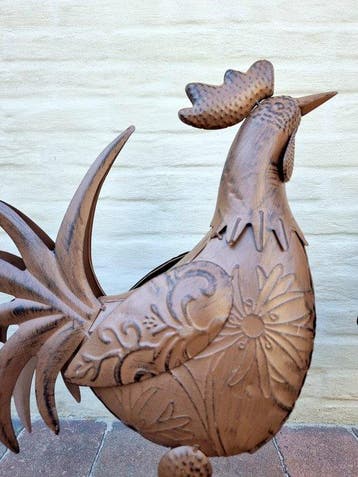 Beeldje - Rooster garden decor - IJzer, Metaal