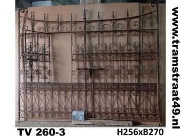 Dubbele poort | ijzeren tuinpoort | draaipoort | oud hekwerk, 200 cm of meer, Ophalen of Verzenden, Zo goed als nieuw, IJzer