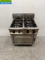 RVS 4 Pits Fornuis met oven 3x 1/1 GN 80 cm GAS Horeca, Ophalen of Verzenden, Nieuw in verpakking