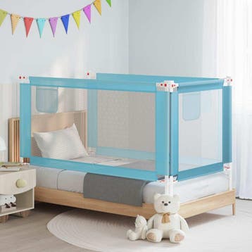 vidaXL Bedhekje peuter 160x25 cm stof blauw, Verzenden