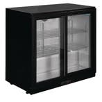 Polar G-serie 2-deurs barkoeling met schuifdeuren zwart 208L, Verzenden, Nieuw in verpakking, Koelen en Vriezen