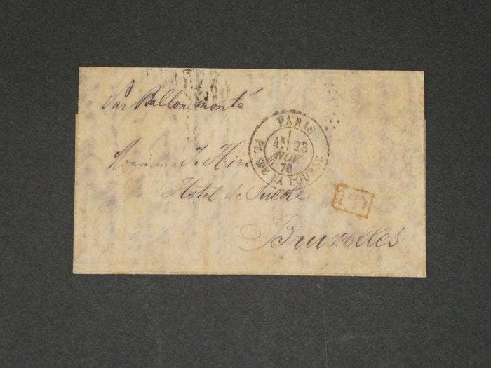 Frankrijk 1870 - Brief Per Ballon monté vervoerd buiten, Timbres & Monnaies, Timbres | Europe | France