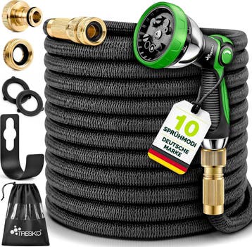 TRESKO® Flexibele tuinslang 60 m met 3-voudige latex & 10 mo, Verzenden, Nieuw