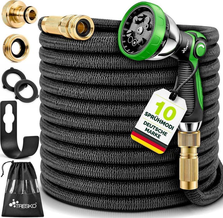 TRESKO® Flexibele tuinslang 60 m met 3-voudige latex & 10 mo, Jardin & Terrasse, Tuyaux d'arrosage, Envoi
