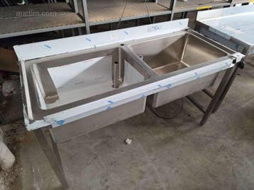 Inox dubbele spoeltafel, Ophalen
