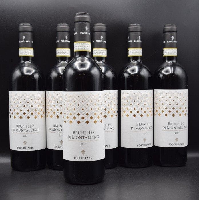 2017 Poggio Landi - Brunello di Montalcino DOCG - 6 Flessen, Verzamelen, Wijnen