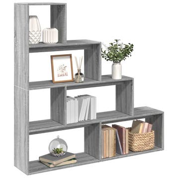 vidaXL Kamerscherm / boekenkast 143,5x29x143,5 cm hout grijs, Verzenden