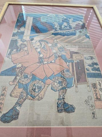 Original Ukiyo-e – Utagawa Kuniyoshi (1798–1861) – Benkei, Antiek en Kunst