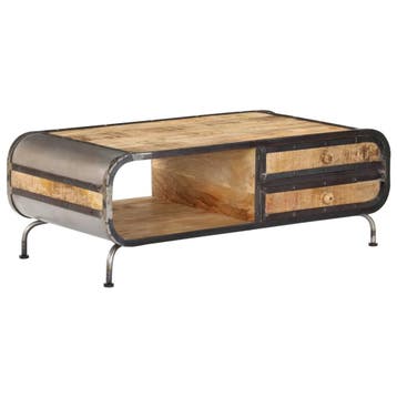 vidaXL Salontafel 100x50x35 cm massief mangohout, Verzenden, Nieuw