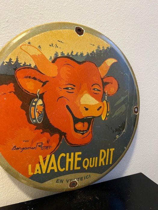 Vintage La Vache Qui Rit Emaille Reclamebord – Franse Food, Antiquités & Art, Antiquités | Assiettes décoratives & Carrelages
