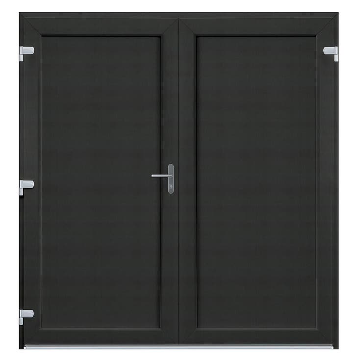 PVC Dubbele deur Vol Panee Basic Plus b175xh204 cm antraciet, Jardin & Terrasse, Abris de jardin, Enlèvement ou Envoi