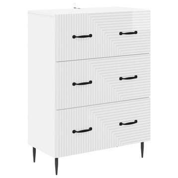 vidaXL Ladekast Hoogglans Wit 66 x 34,5 x 89,5 cm Bewerkt, Verzenden, Nieuw