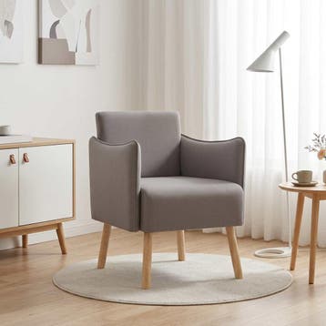 vidaXL Accentstoel Taupe Stof, Verzenden, Nieuw