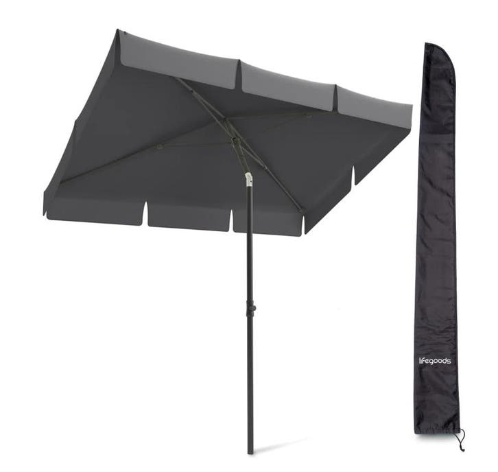 2dekans | LifeGoods Parasol Vierkant – Incl. Hoes – 30°, Tuin en Terras, Parasols, Ophalen of Verzenden