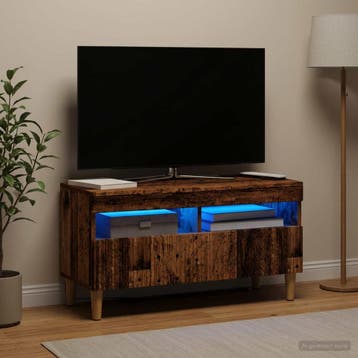 vidaXL LED tv-meubel ARNHEM 81 x 35 x 43 cm Oud hout Bewerkt, Verzenden