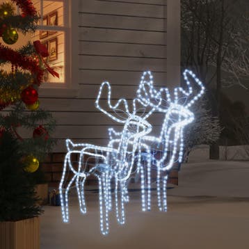 vidaXL Kerstfiguur rendier met bewegende kop 2 st 76x42x87, Diversen, Verzenden, Nieuw