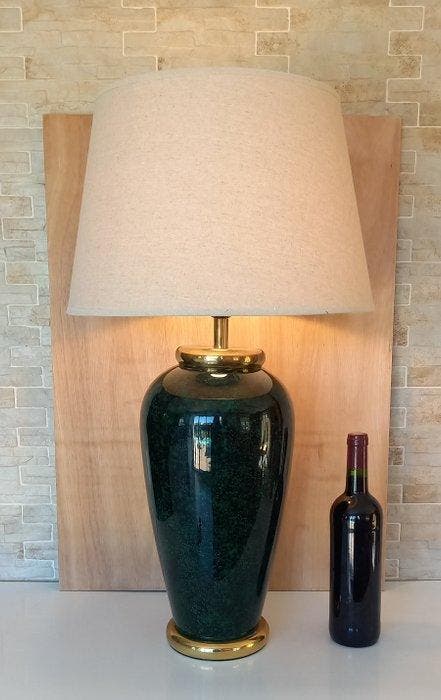 Le Dauphin - Lamp - Smaragdgroen & Zwart - Keramiek, Messing, Antiek en Kunst, Curiosa en Brocante