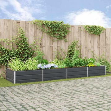 vidaXL Plantenbak Antraciet 385 x 100 x 45 cm Gegevens staal, Verzenden, Nieuw