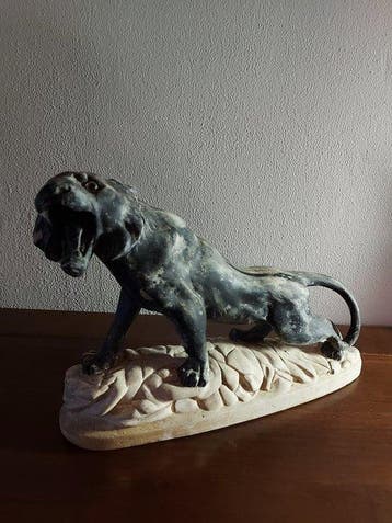 Beeld, Panther - 30 cm - Keramiek - 1930, Huis en Inrichting, Nieuw