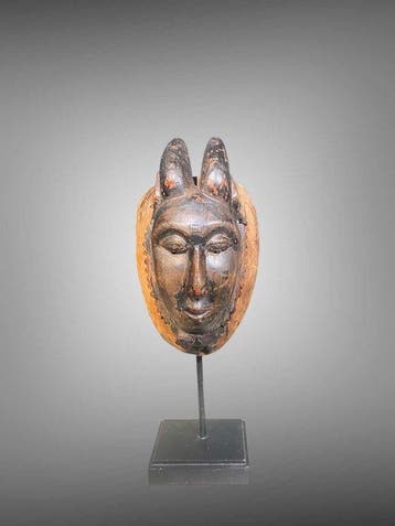 Baoulé-masker met hoorns - Baoulé-sculptuur - Baule -