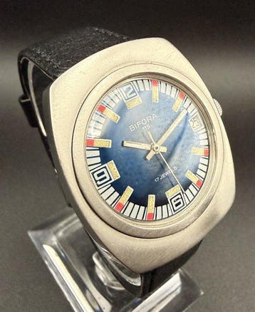 Bifora - 115 – Mechanical Bishock cal. Bifora – Blue Dial -