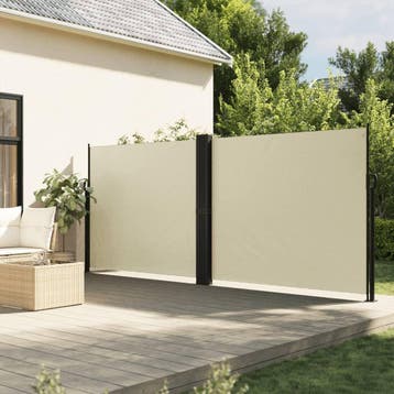 vidaXL Windscherm uittrekbaar 160x600 cm crèmekleurig, Verzenden