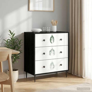 vidaXL Ladekast HANAU Groene bladerenprint 66 x 36,5 x 76 cm, Verzenden