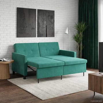 vidaXL Slaapbank / zetel Turquoise Stof, Huis en Inrichting, Verzenden, Nieuw