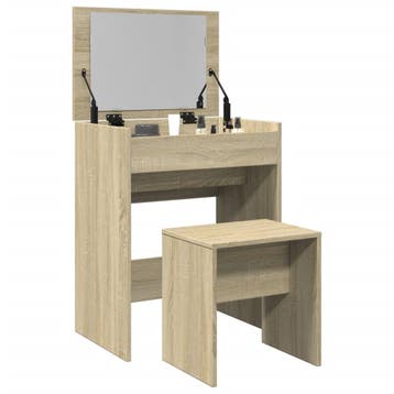 vidaXL Kaptafel met krukje 60x40x113,5 cm sonoma, Verzenden