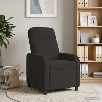 vidaXL Massage Relaxstoel Zwart Bouclé, Verzenden, Nieuw