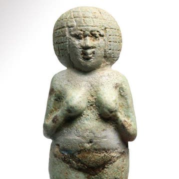 Oud-Egyptisch Faience Tweekleurige vrouwelijke