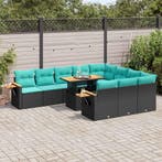 vidaXL 11-delige Loungeset met kussens poly rattan acacia, Tuin en Terras, Tuinsets en Loungesets, Verzenden, Nieuw, Loungeset