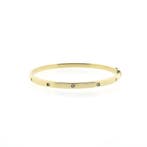Gouden slavenarmband met diamanten; Maat S/M, Gebruikt, Overige kleuren, Ophalen of Verzenden, Met edelsteen