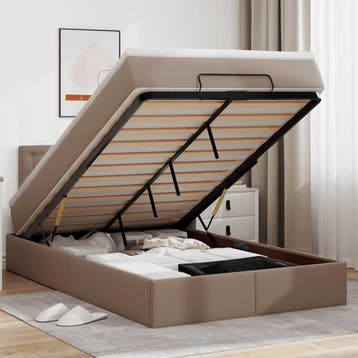vidaXL Ottoman bed met matrassen en LEDs 120x200cm, Verzenden