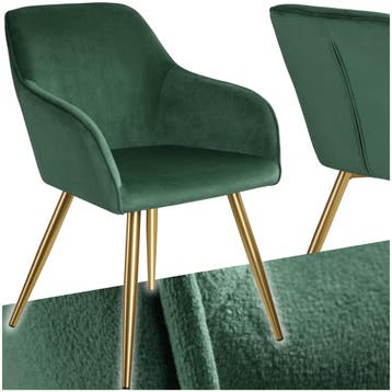 Eetkamerstoel Marilyn fluweellook, gouden poten, Huis en Inrichting, Stoelen, Verzenden, Nieuw