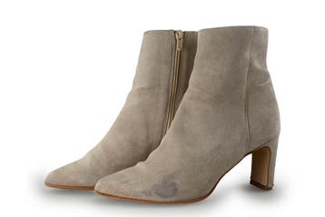 Manfield Enkellaarzen in maat 37 Beige, Kleding | Dames, Verzenden, Beige, Lage of Enkellaarzen, Zo goed als nieuw