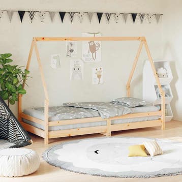 vidaXL Kinderbedframe 90x190 cm massief grenenhout, Verzenden, Nieuw