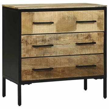 vidaXL Dressoir met lade 70 x 35 x 70 cm Massief mangohout, Verzenden
