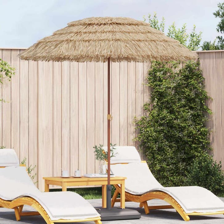 vidaXL Strandparasol Naturel 160 x 160 x 196 cm Polyester en, Jardin & Terrasse, Parasols, Envoi