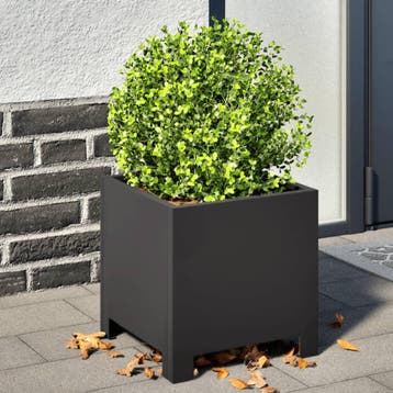 vidaXL Plantenbak 30x30x30 cm staal zwart, Verzenden, Nieuw