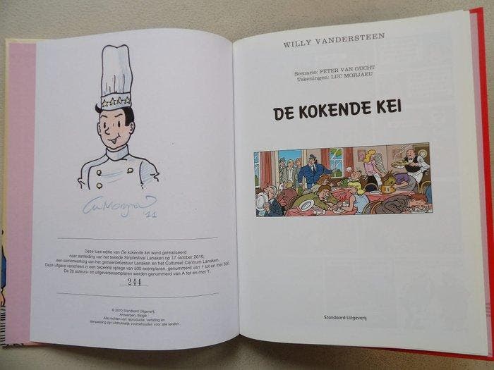 Suske en Wiske - De Kokende Kei + tekening in kleur Luc, Boeken, Stripverhalen