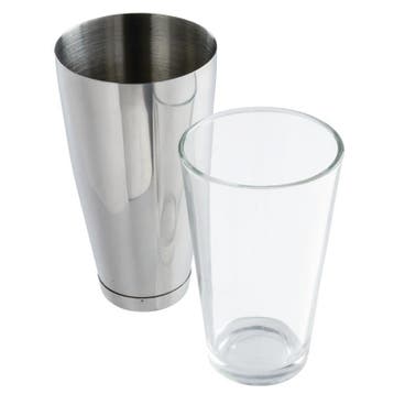 Boston cocktailshaker en glas RVS | 80cl, glas 45,5cl APS, Verzenden