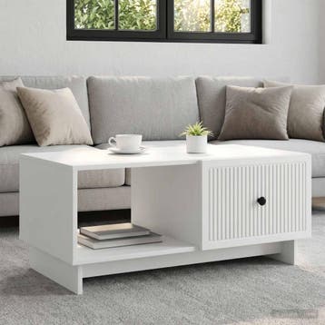 vidaXL Salontafel Wit 90 x 50 x 40 cm Bewerkt hout, Huis en Inrichting, Verzenden, Nieuw
