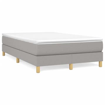 vidaXL Boxspring met matras stof lichtgrijs 120x190 cm, Verzenden, Nieuw