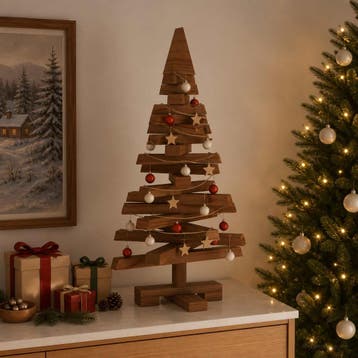 vidaXL Houten kerstboom KOTKA 60 cm Massief grenenhout, Diversen, Verzenden, Nieuw