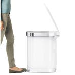 2dekans | Simplehuman Afvalemmer - Slim - 45 L - RVS - Wit, Ophalen of Verzenden, Nieuw