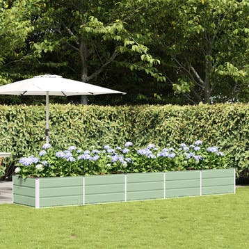vidaXL Plantenbak Groen 400 x 80 x 45 cm Staal, Verzenden, Nieuw