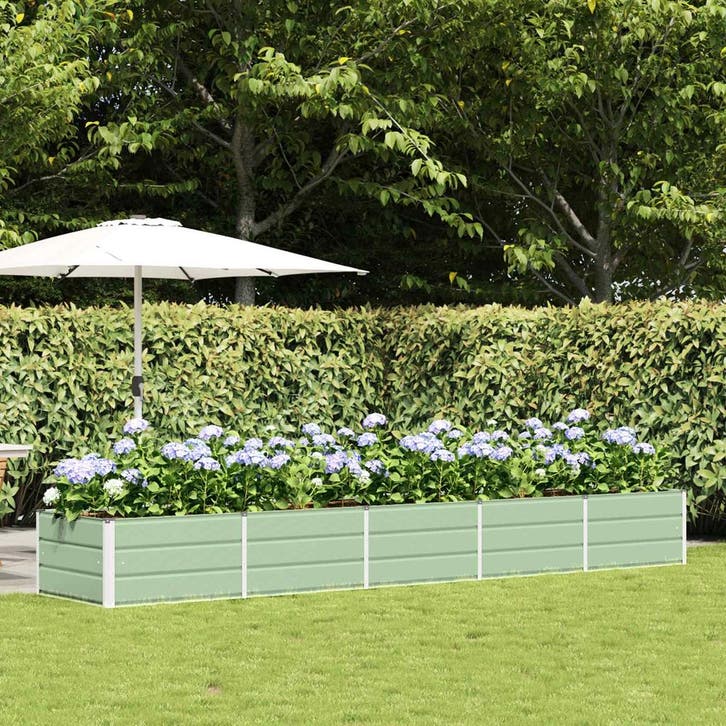 vidaXL Plantenbak Groen 400 x 80 x 45 cm Staal, Jardin & Terrasse, Pots de fleurs, Envoi